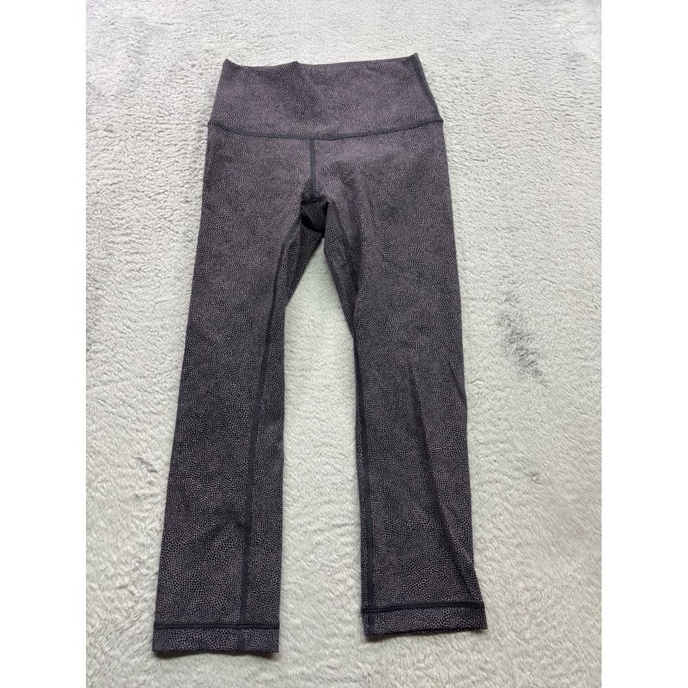 Lululemon High Times Pant 7/8 Leggings Dottie Dash Black White Size 4 High Rise